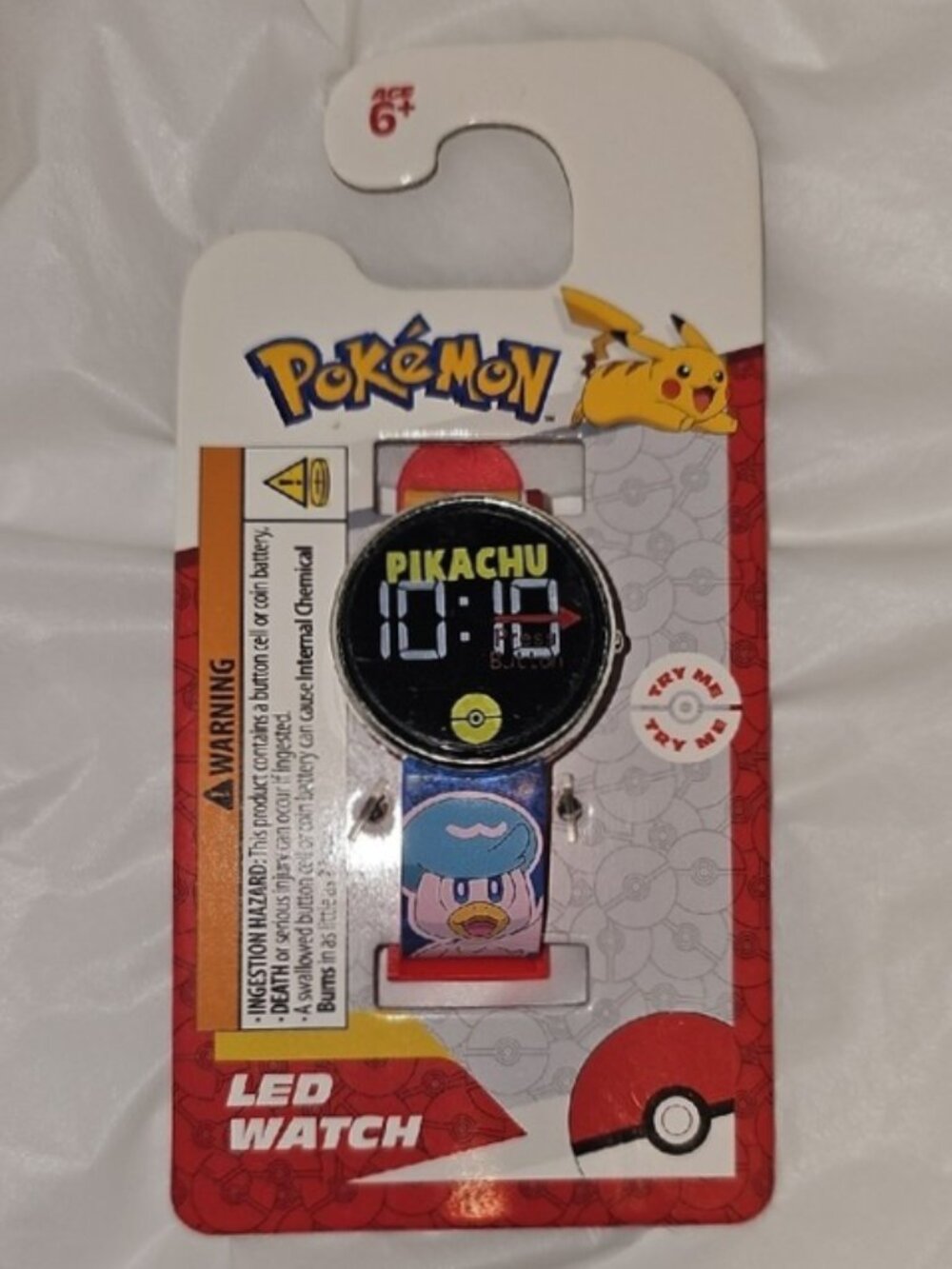 Pokémon Pikachu LED Kids Watch Printed Strap Multicolor New